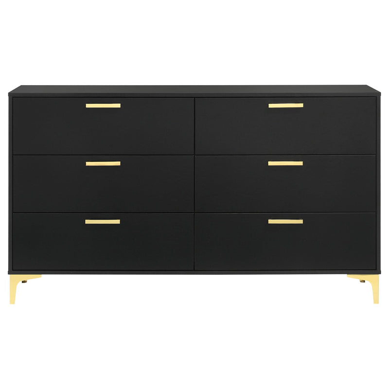 Kendall 6-drawer Dresser Black - detail 3