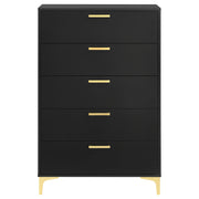Kendall 5-drawer Bedroom Chest Black - detail 3
