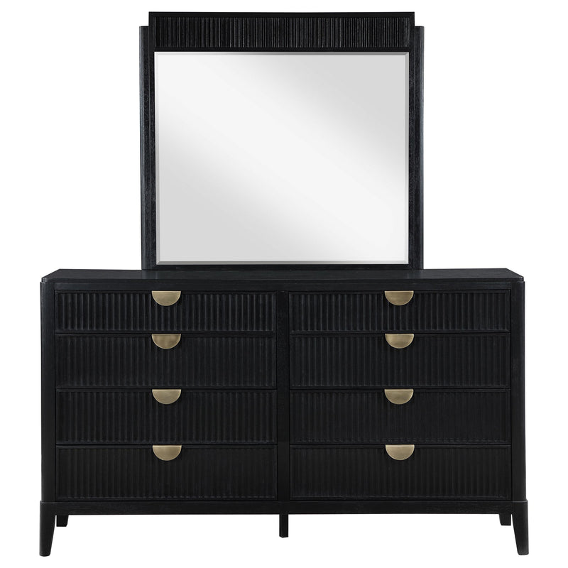 Brookmead 8-drawer Dresser with Mirror Black - detail 3