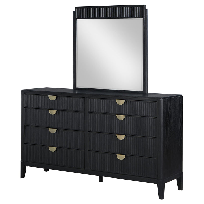Brookmead 8-drawer Dresser with Mirror Black - detail 4