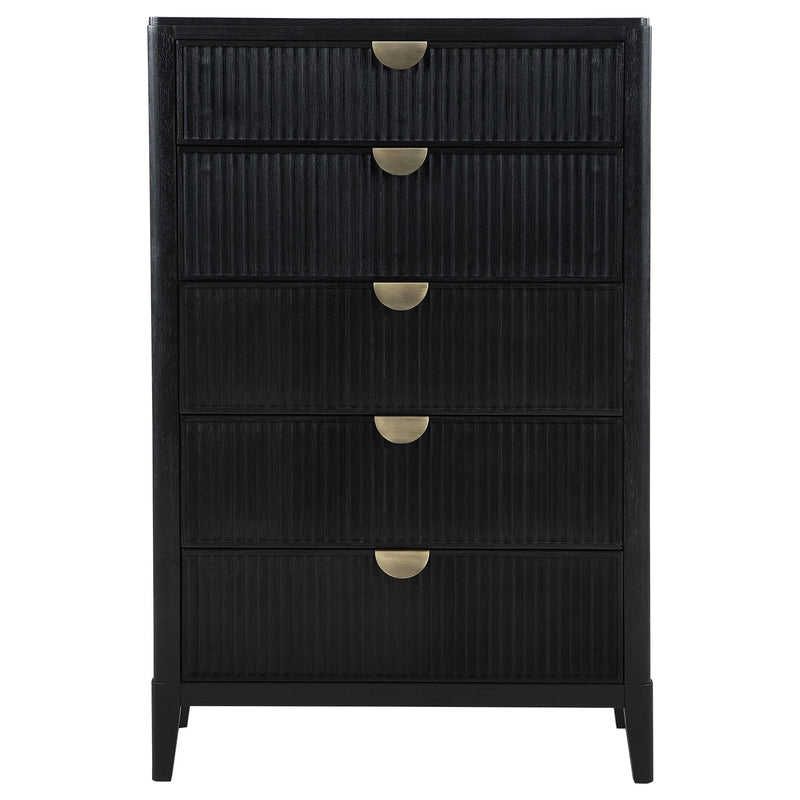 Brookmead 5-drawer Bedroom Chest Black - detail 3