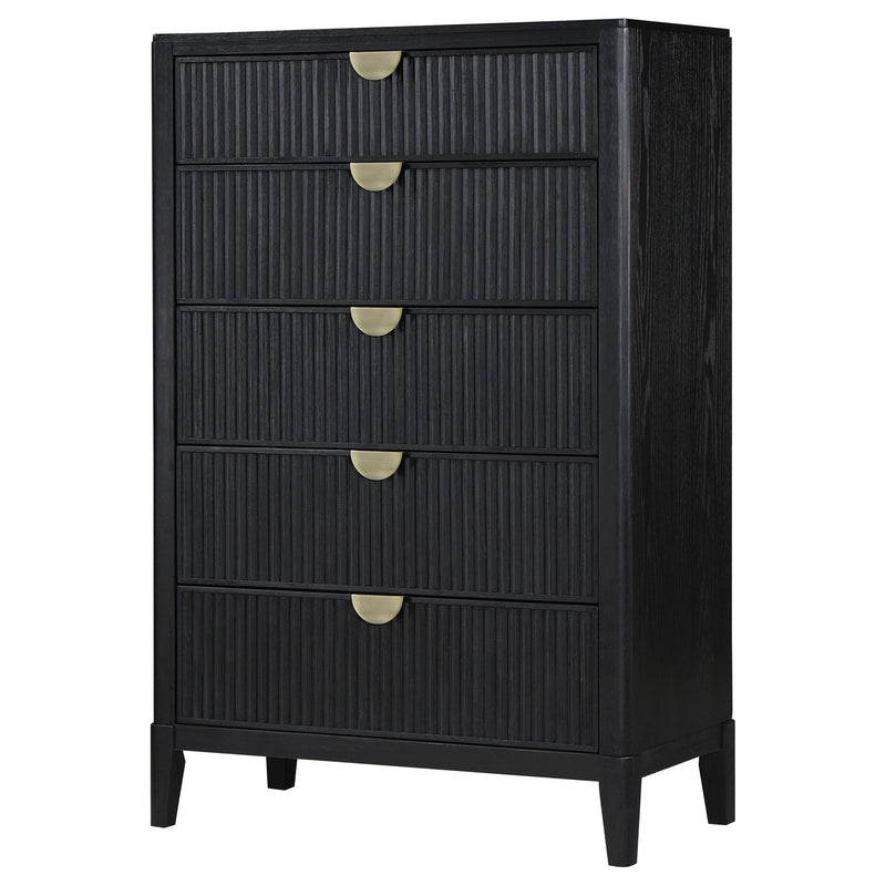 Brookmead 5-drawer Bedroom Chest Black - detail 4