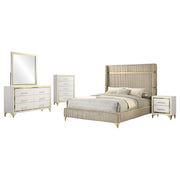 Lucia 5-piece Queen Bedroom Set Beige and White - alternate view