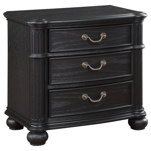 Celina 3-drawer Nightstand Black - alternate view