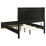 Caraway Wood Queen LED Panel Bed Black - detail 4