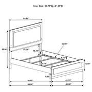 Caraway Wood Queen LED Panel Bed Black - detail 7