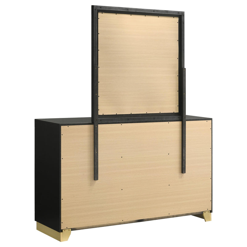 Caraway 6-drawer Dresser with Mirror Black - detail 6
