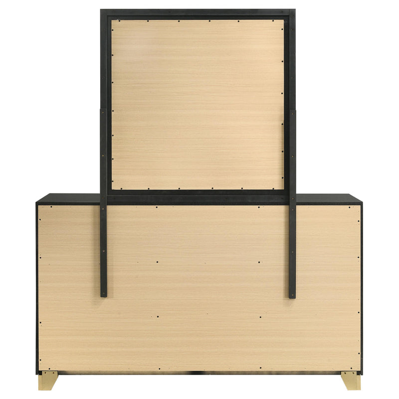 Caraway 6-drawer Dresser with Mirror Black - detail 7
