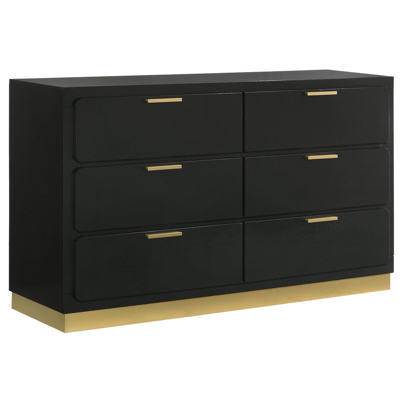 Caraway 6-drawer Dresser Black - alternate view