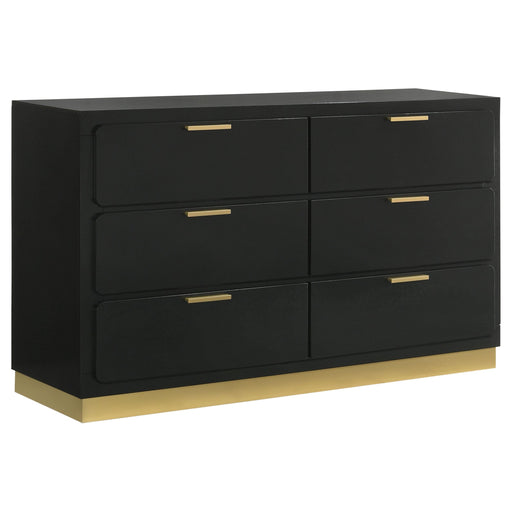 Caraway 6-drawer Dresser Black - alternate view