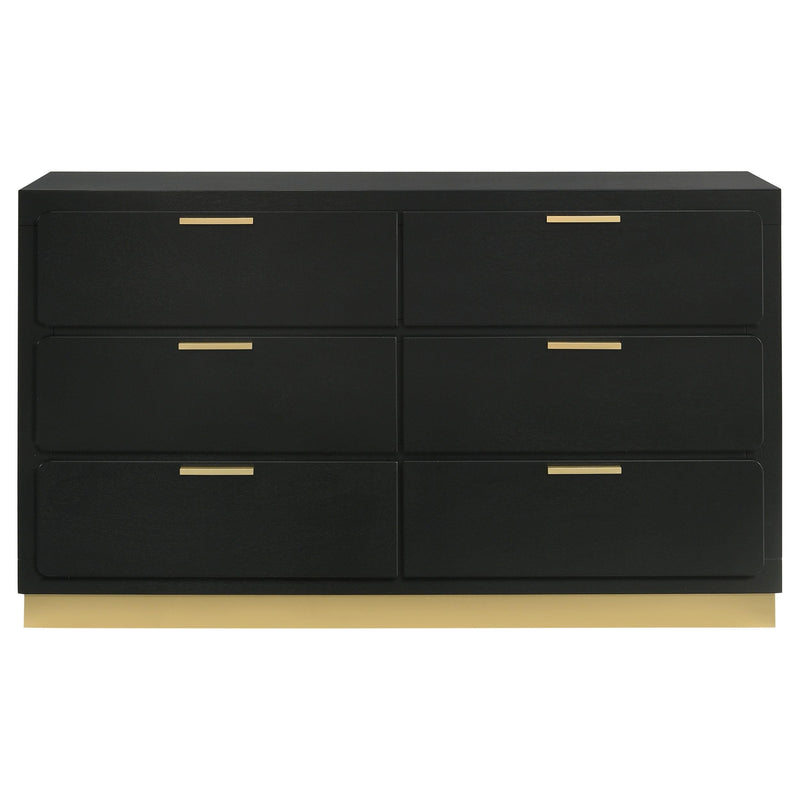 Caraway 6-drawer Dresser Black - detail 3