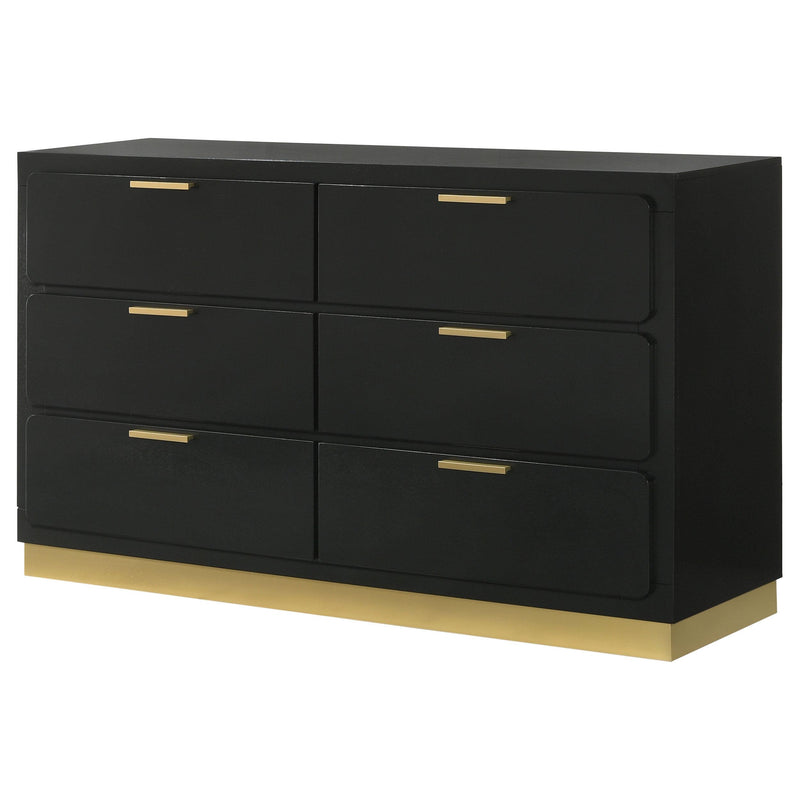 Caraway 6-drawer Dresser Black - detail 4