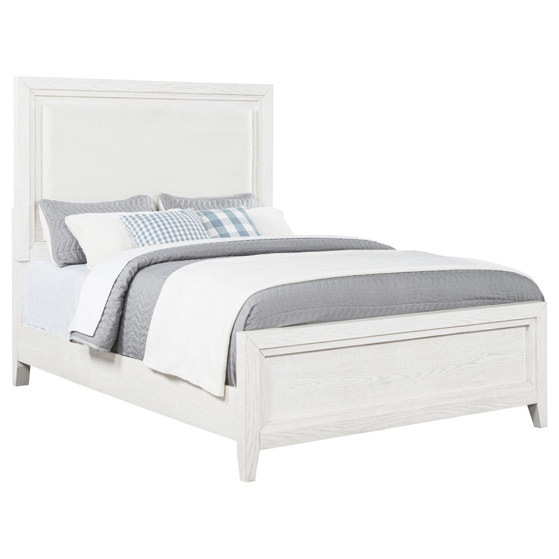 Marielle Queen Upholstered Panel Bed Distressed White - detail 3