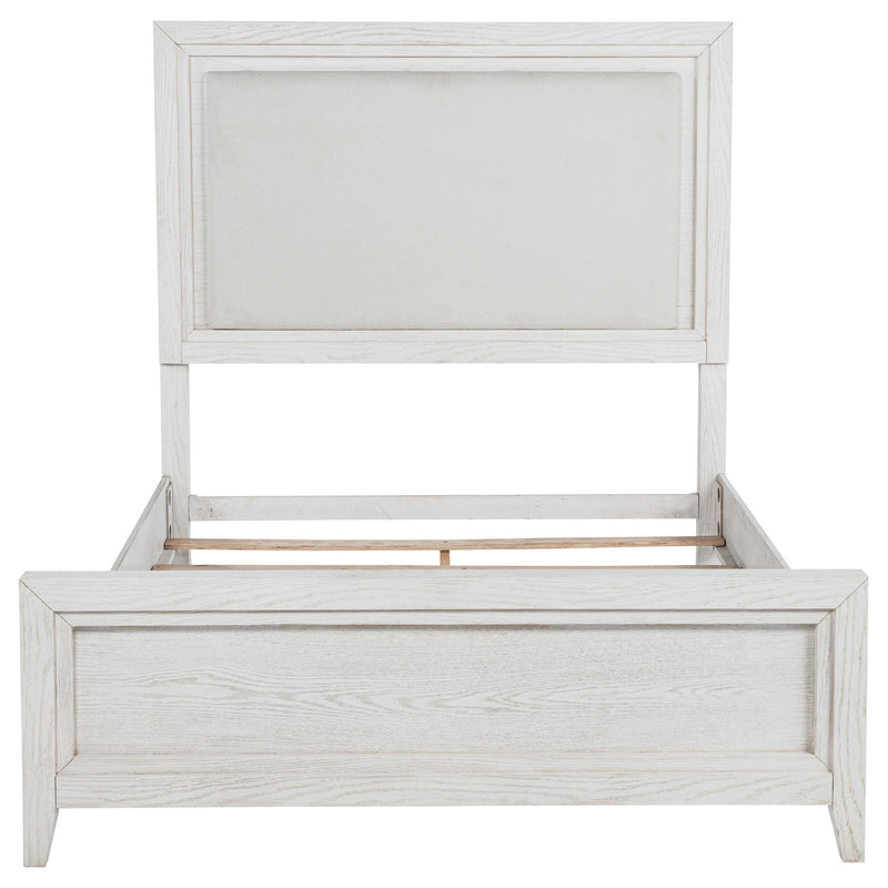 Marielle Queen Upholstered Panel Bed Distressed White - detail 4