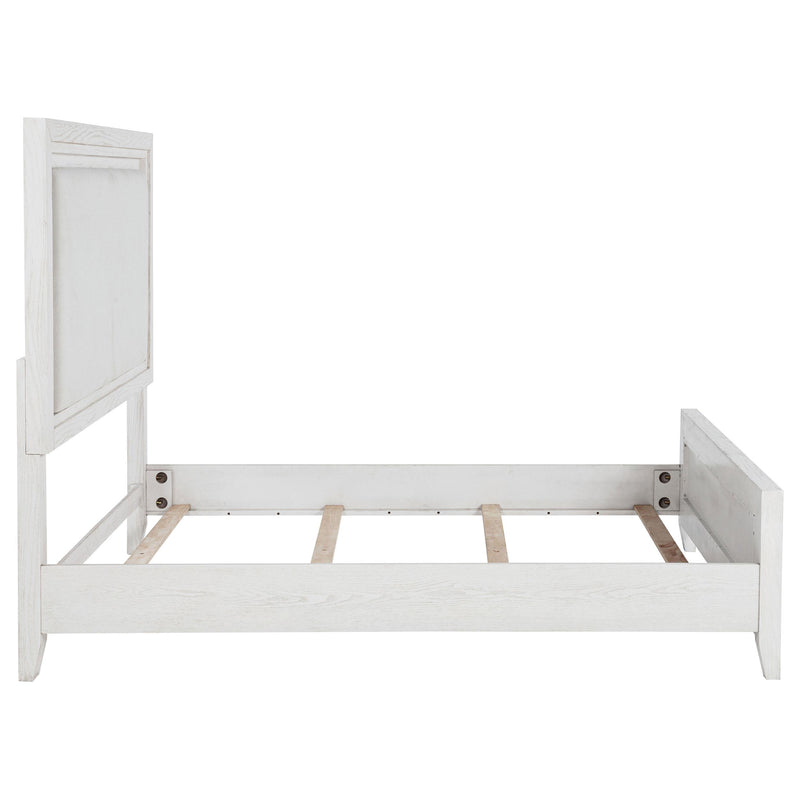 Marielle Queen Upholstered Panel Bed Distressed White - detail 6