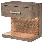 Kenora 1-drawer Nightstand Bedside Table Barley Brown - detail 4
