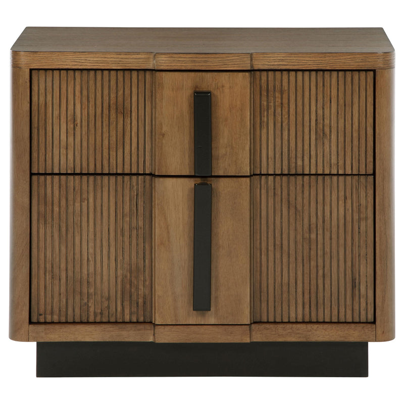 Terrace 2-drawer Nightstand Bedside Table Ash Brown - detail 3