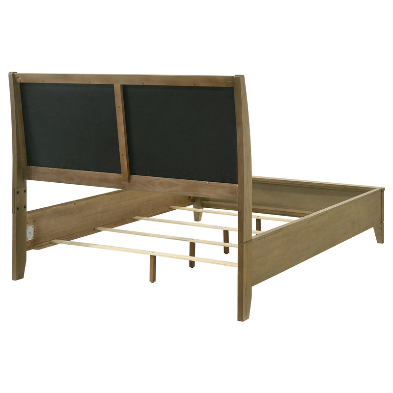 Granada Upholstered Queen Panel Bed Natural Pine - detail 4