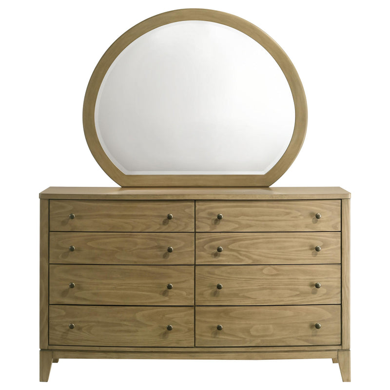 Granada 8-drawer Dresser and Mirror Natural Pine - detail 3