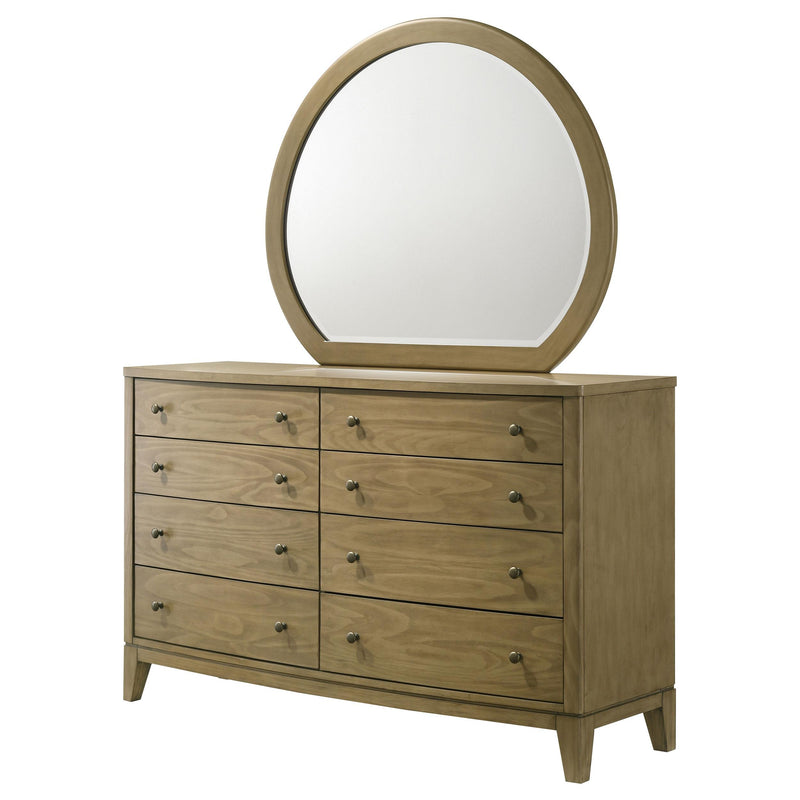 Granada 8-drawer Dresser and Mirror Natural Pine - detail 4