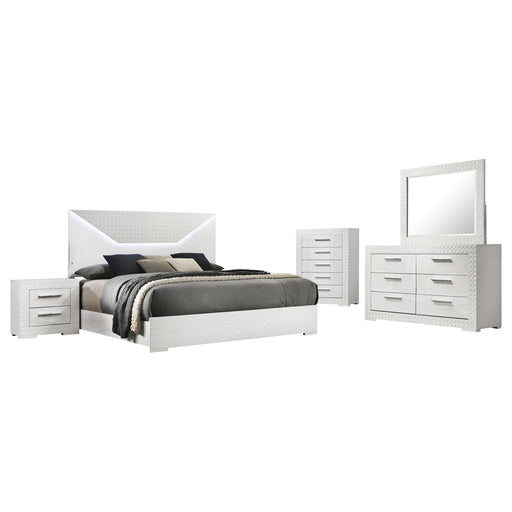 Ives 5-piece Queen Bedroom Set White High Gloss - alternate view