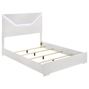 Ives Queen Panel Bed LED Headboard White High Gloss - alternate view