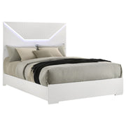 Ives Queen Panel Bed LED Headboard White High Gloss - detail 3