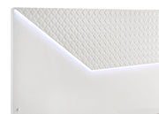Ives Queen Panel Bed LED Headboard White High Gloss - detail 7