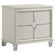 Olivia 2-drawer Nightstand Bedside Table Pearl White - alternate view
