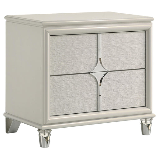 Olivia 2-drawer Nightstand Bedside Table Pearl White - alternate view