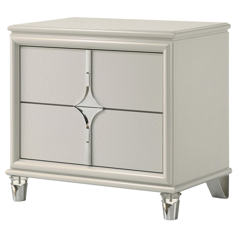 Olivia 2-drawer Nightstand Bedside Table Pearl White - detail 4