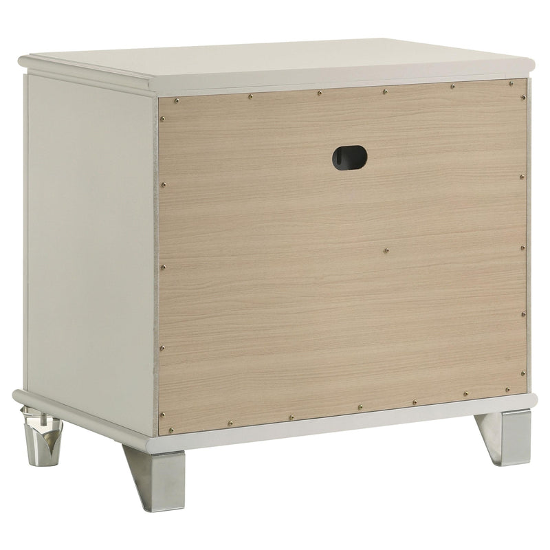Olivia 2-drawer Nightstand Bedside Table Pearl White - detail 6