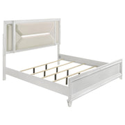 Marmore 64-inch Queen Panel Bed LED Headboard White - alternate view