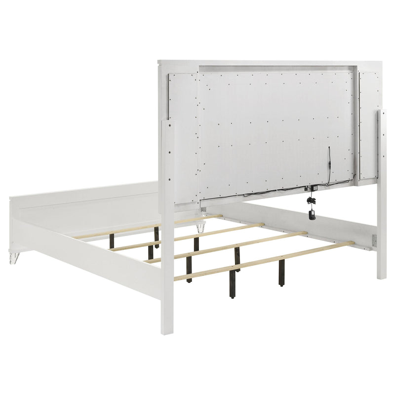 Marmore 64-inch Queen Panel Bed LED Headboard White - detail 4