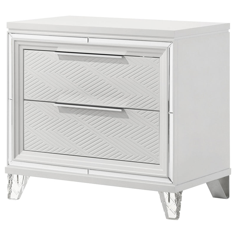 Marmore 2-drawer Nightstand Bedside Table White - detail 4