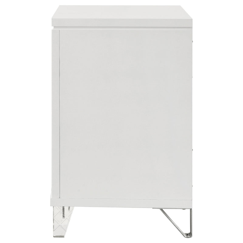Marmore 2-drawer Nightstand Bedside Table White - detail 5