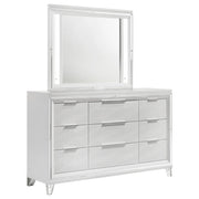 Marmore 9-drawer Dresser and LED Mirror White - alternate view