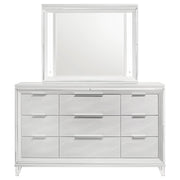 Marmore 9-drawer Dresser and LED Mirror White - detail 3