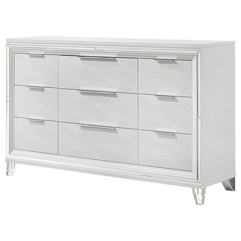 Marmore 9-drawer Dresser Cabinet White - detail 4