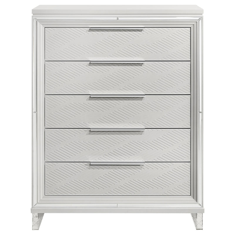 Marmore 5-drawer Bedroom Chest of Drawers White - detail 3