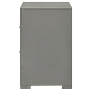 Ives 2-drawer Nightstand Bedside Table Grey High Gloss - detail 5