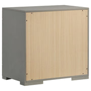 Ives 2-drawer Nightstand Bedside Table Grey High Gloss - detail 6