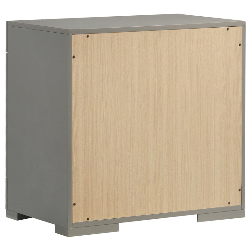 Ives 2-drawer Nightstand Bedside Table Grey High Gloss - detail 6