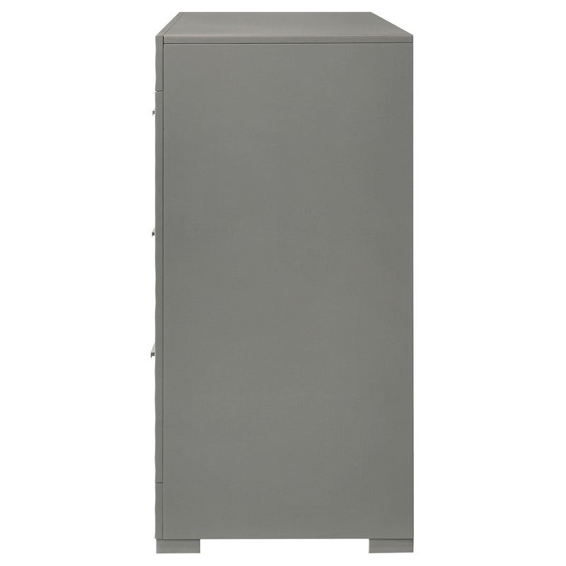 Ives 6-drawer Dresser Cabinet Grey High Gloss - detail 5