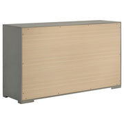 Ives 6-drawer Dresser Cabinet Grey High Gloss - detail 6