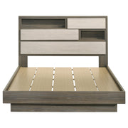 Fenwick Queen Bed Bookcase Headboard Grey Oak - detail 4