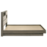 Fenwick Queen Bed Bookcase Headboard Grey Oak - detail 6