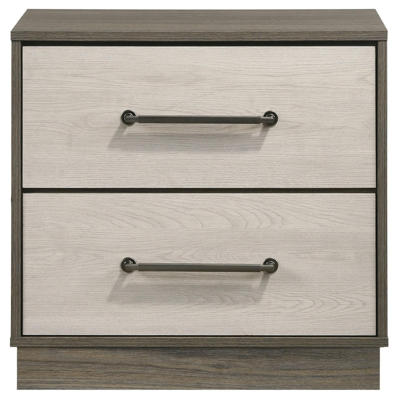 Fenwick 2-drawer Nightstand Bedside Table Grey Oak - detail 3
