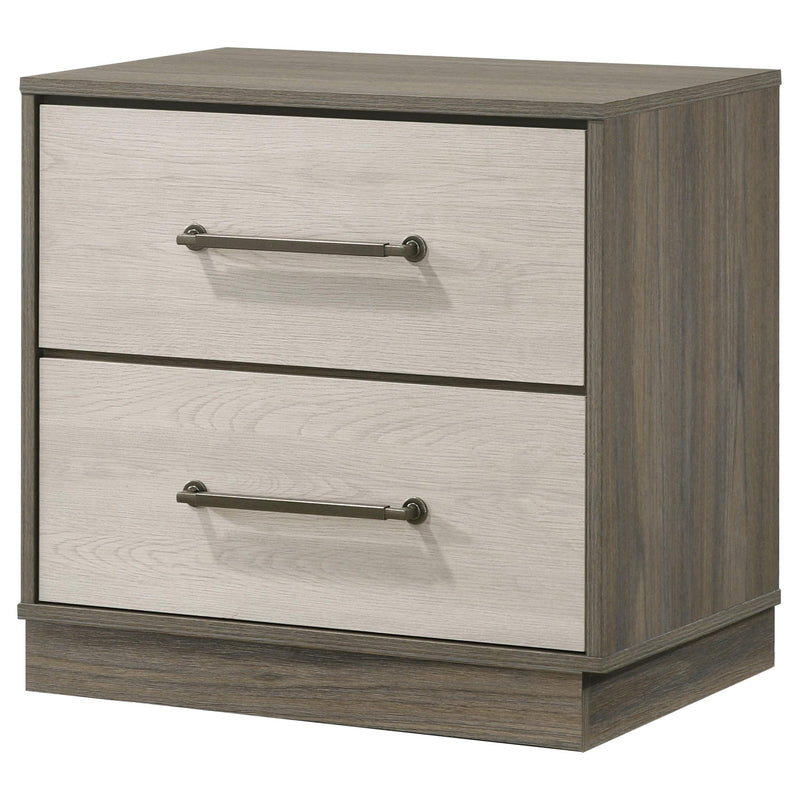 Fenwick 2-drawer Nightstand Bedside Table Grey Oak - detail 4