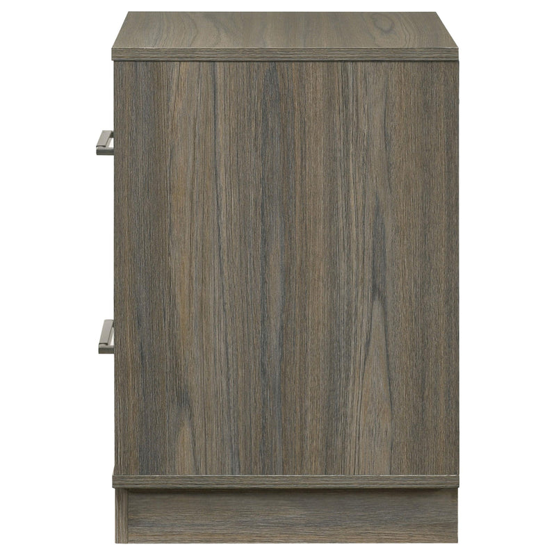 Fenwick 2-drawer Nightstand Bedside Table Grey Oak - detail 5